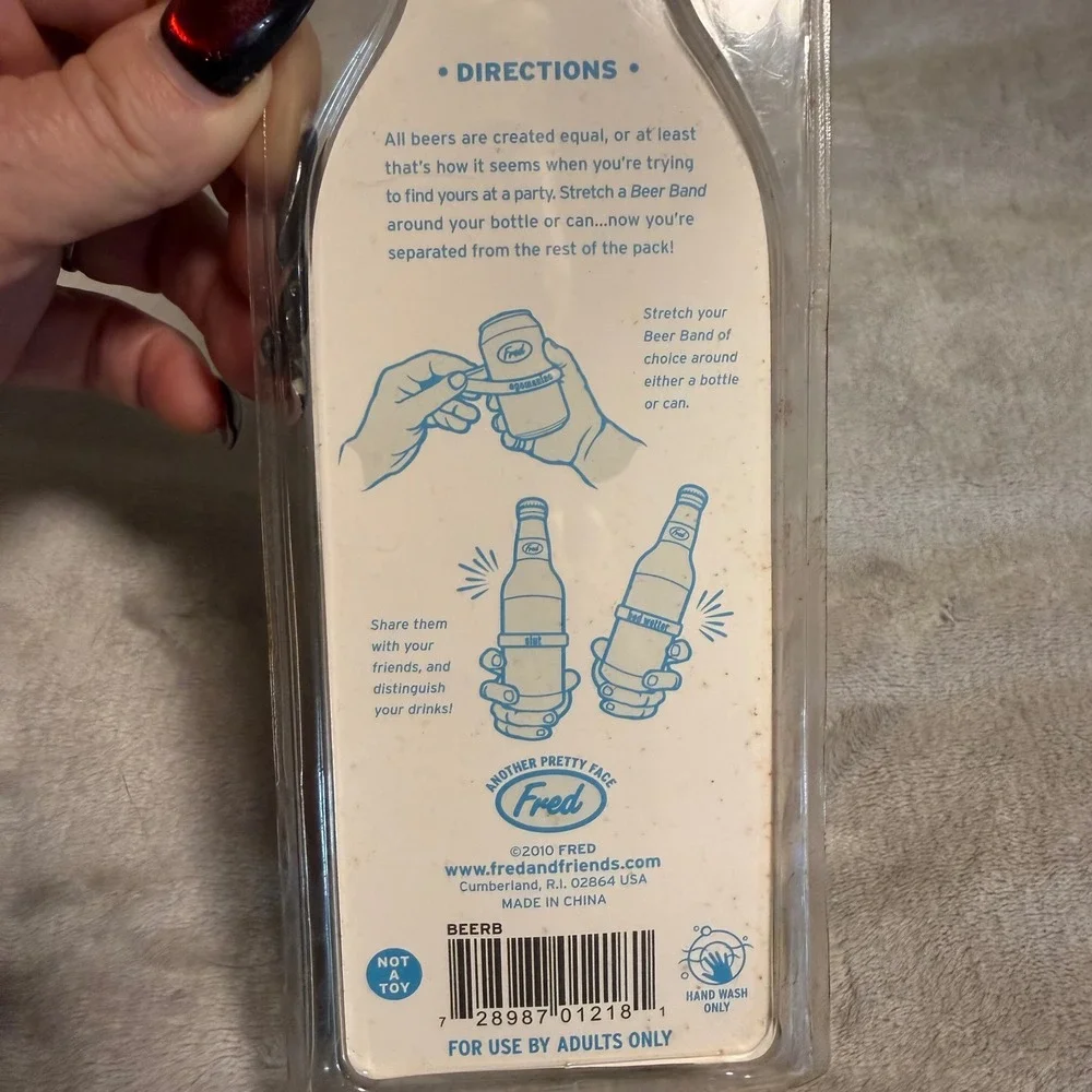 Fred Beer Bands Bottle Markers‎ Drinking Party Set Funny Bar Gift New